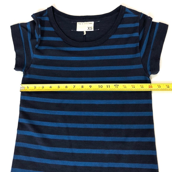 Rag & Bone Knit Mini Dress Pockets Navy & Blue Stripe - Picture 9 of 12